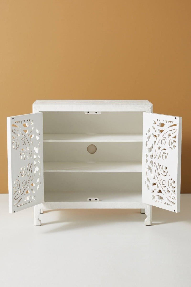 Lombok Hand carved Indian Style Entryway Cabinet / Hand Made Wooden Sideboard cabinet by Hibashi Furniture – handcrafted solid wood furniture made in India