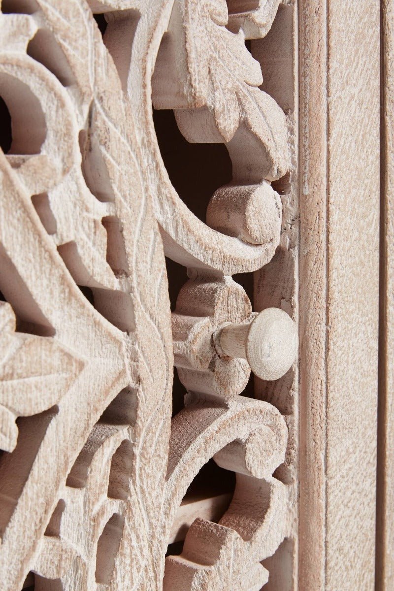 Lombok hand carved Wooden Sideboard Buffet Table by Hibashi Furniture – handcrafted solid wood furniture made in India