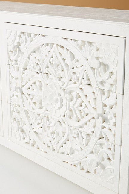 Lombok Hand Carved Wooden Six Drawer Dresser/ Hand Made wooden Dresser by Hibashi Furniture – handcrafted solid wood furniture made in India