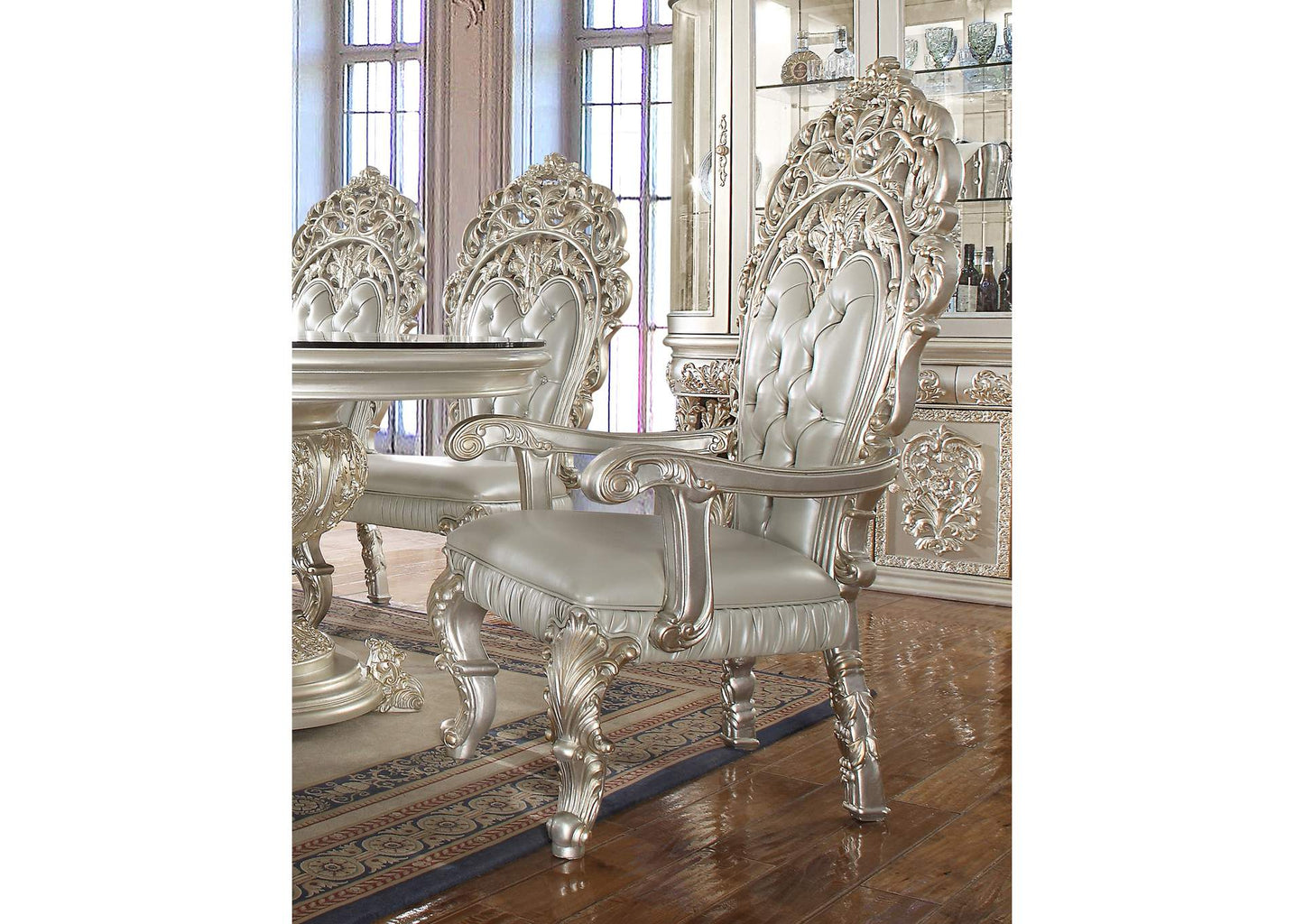 Magnisy Hand Carved European 8 Seater Dining Table Set by Hibashi Furniture – handcrafted solid wood furniture made in India