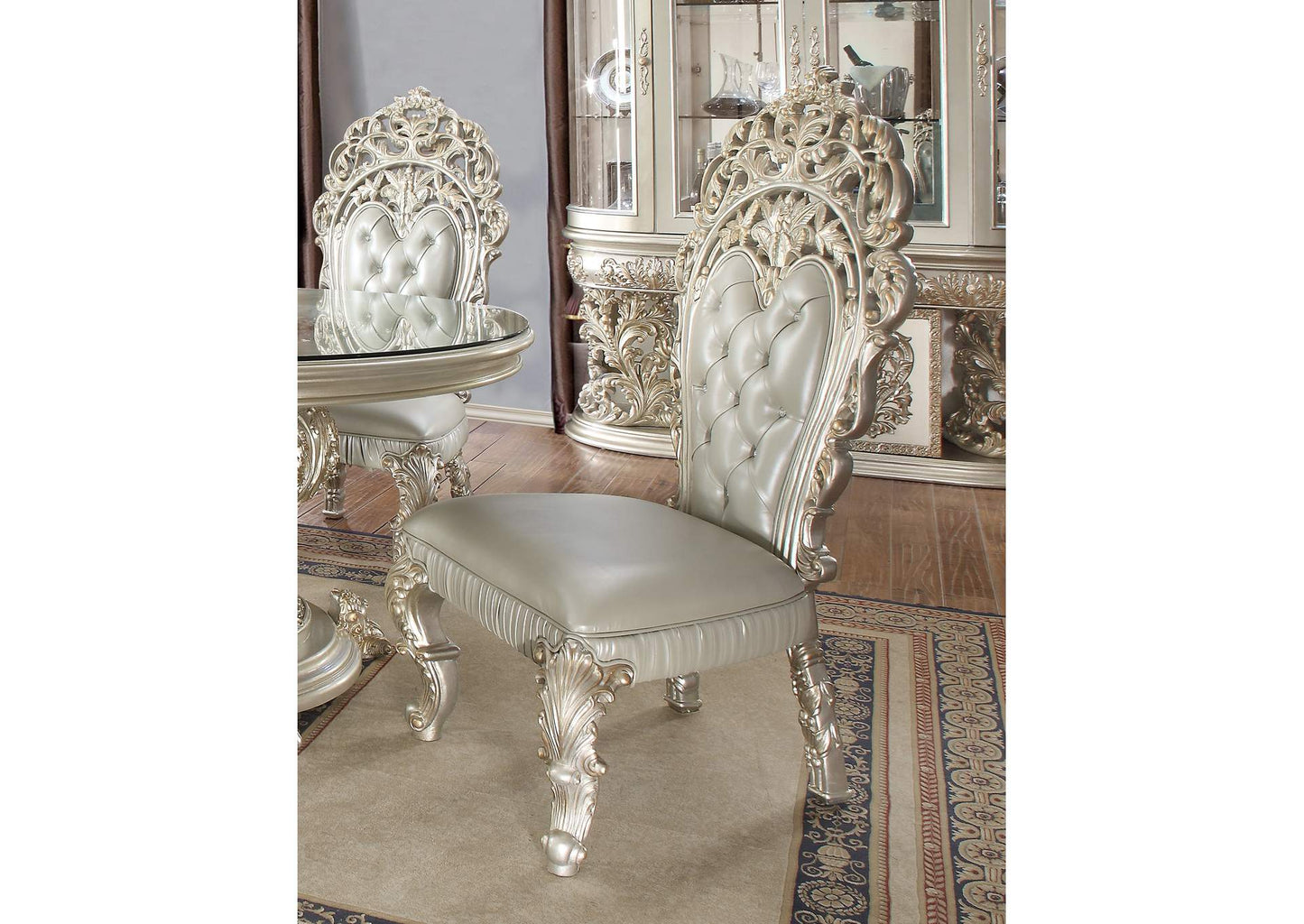 Magnisy Hand Carved European 8 Seater Dining Table Set by Hibashi Furniture – handcrafted solid wood furniture made in India