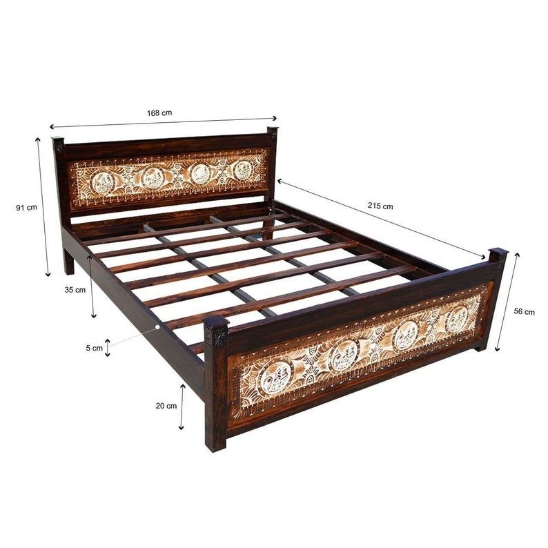 Maharaja Indian Wooden Bed by Hibashi Furniture – handcrafted solid wood furniture made in India