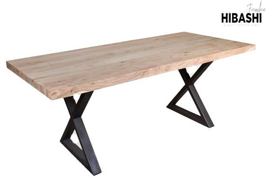 MALIK Industrial Dining Table – handcrafted solid wood furniture