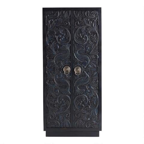 Manama Hand Carved Wood Fish Nairi Storage Cabinet - HF Commercial Furniture