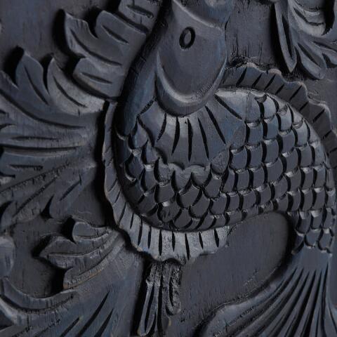 Manama Hand Carved Wood Fish Nairi Storage Cabinet by Hibashi Furniture – handcrafted solid wood furniture made in India