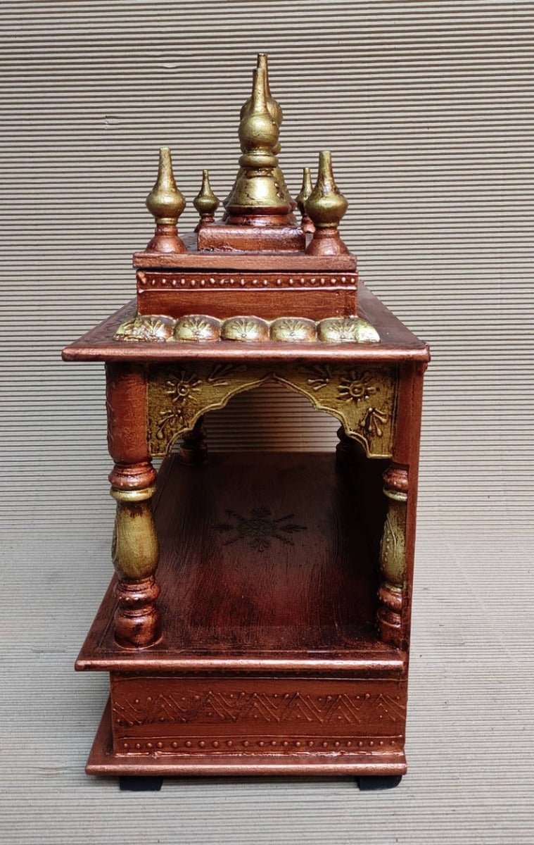 Mandla hand Carved Wooden Temple / Puja Ghar / Indian Temple by Hibashi Furniture – handcrafted solid wood furniture made in India