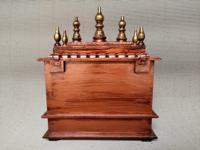 Mandla hand Carved Wooden Temple / Puja Ghar / Indian Temple by Hibashi Furniture – handcrafted solid wood furniture made in India