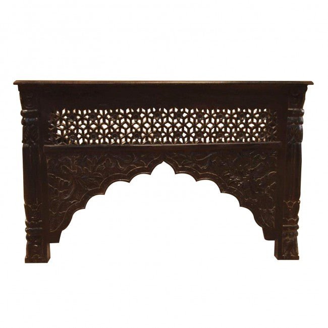 Mehrab Style Carved Hall Table by Hibashi Furniture – handcrafted solid wood furniture made in India
