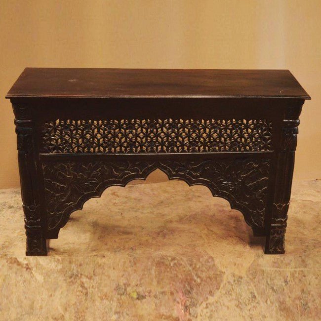 Mehrab Style Carved Hall Table by Hibashi Furniture – handcrafted solid wood furniture made in India