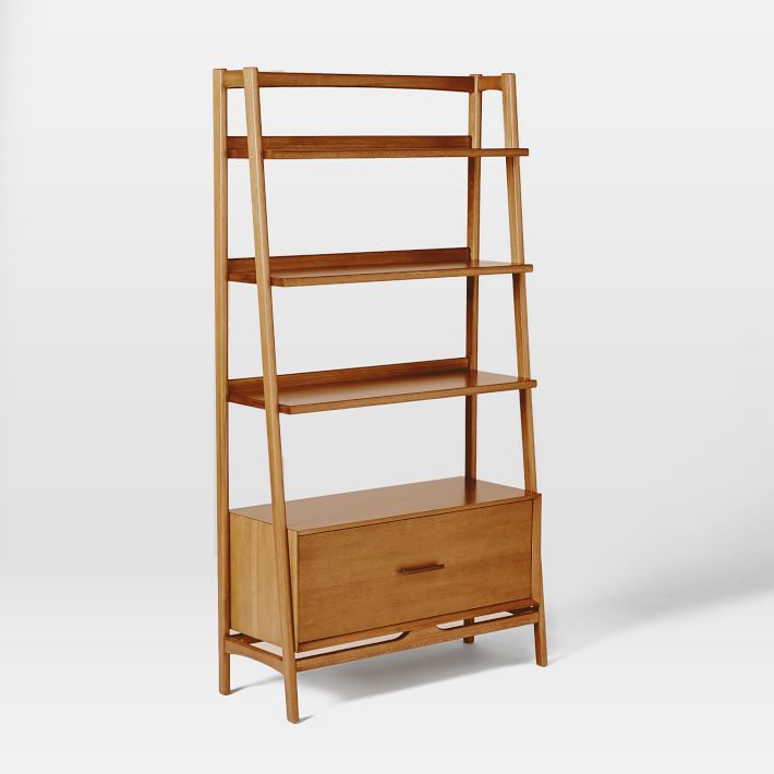 Acorn Mid-Century Bookshelf with Drawer
