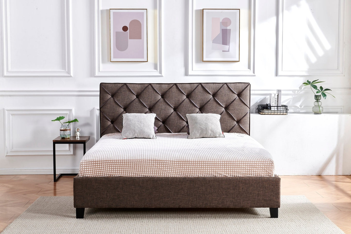 ML1705 Upholstered Bed Frame by Hibashi Furniture – handcrafted solid wood furniture made in India