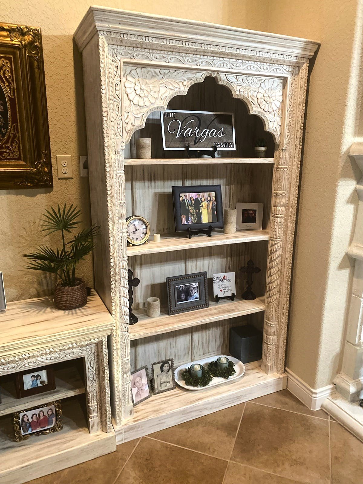 Mughal Style Indian Bookshelf – handcrafted solid wood furniture