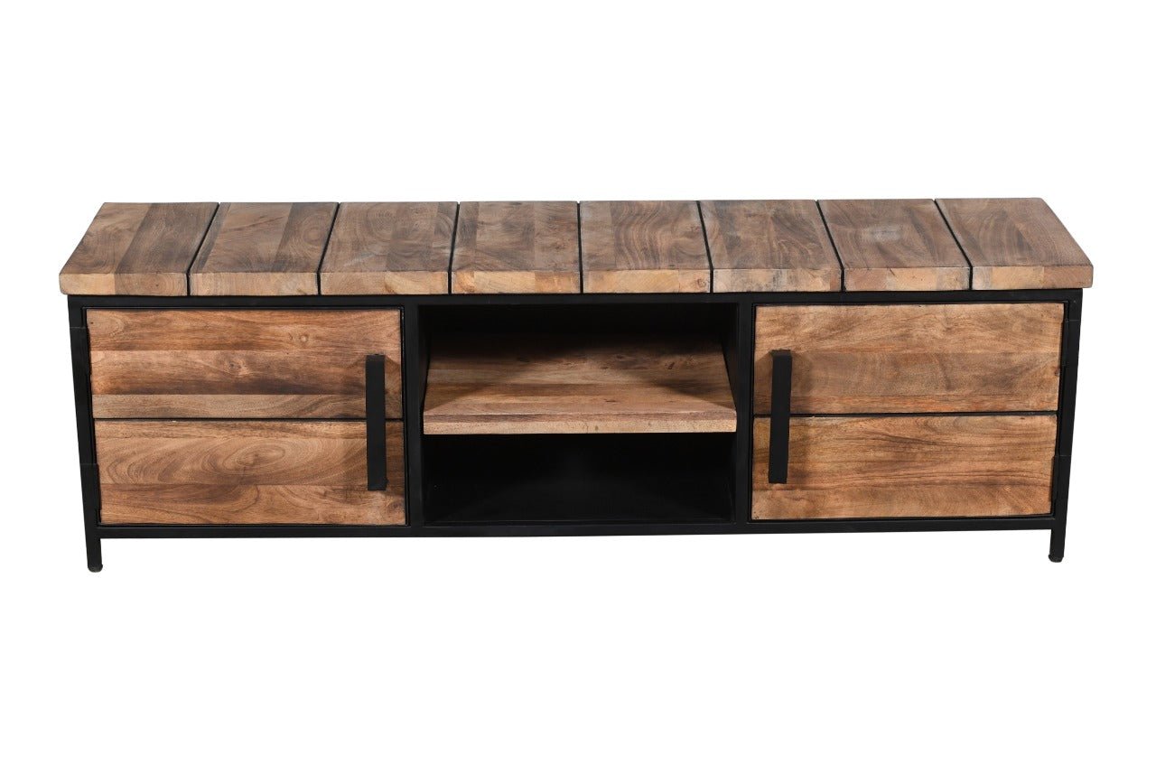 Nacia Mango Wood TV Console by Hibashi Furniture – handcrafted solid wood furniture made in India