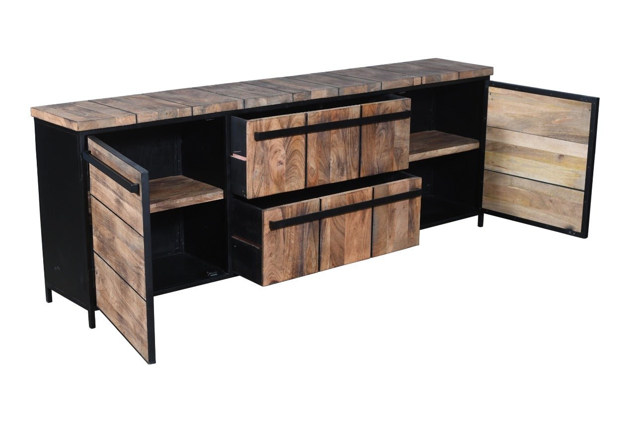 Nacia Mango Wood TV Console by Hibashi Furniture – handcrafted solid wood furniture made in India