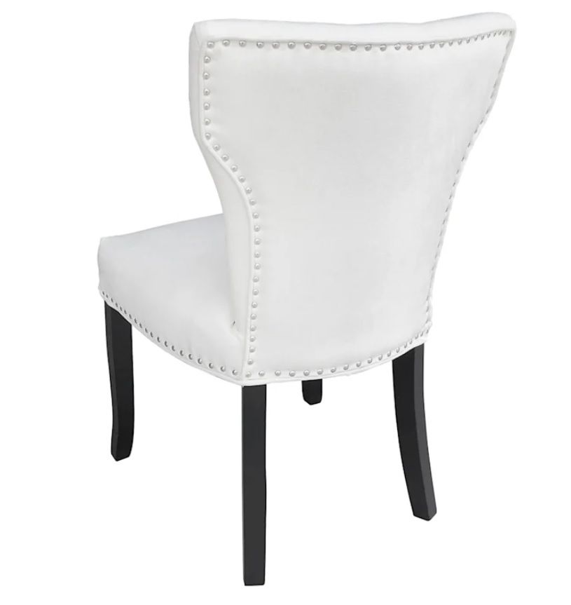 PAMANA Ivory Studded Back Dining Chair – handcrafted solid wood furniture