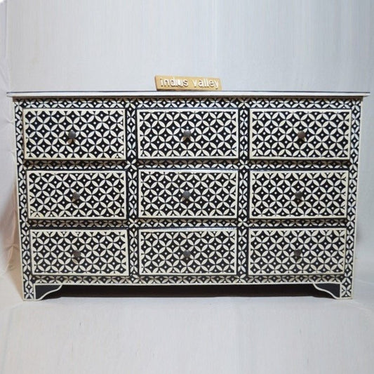 Pandora Bone Inlay Painted Chest of Drawers – handcrafted solid wood furniture