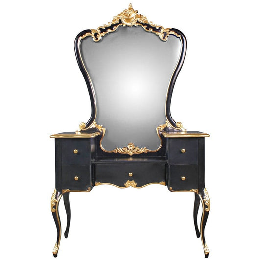 Royal Vanity - Black With Gold – handcrafted solid wood furniture