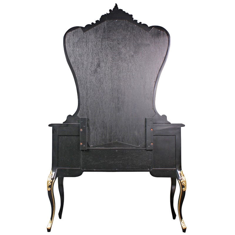 Royal Vanity - Black With Gold – handcrafted solid wood furniture