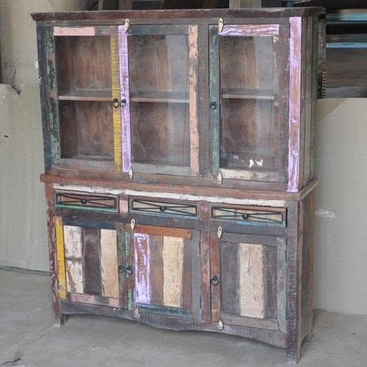 Rustica Reclaimed Library Bookcase Large Multicolor by Hibashi Furniture – handcrafted solid wood furniture made in India