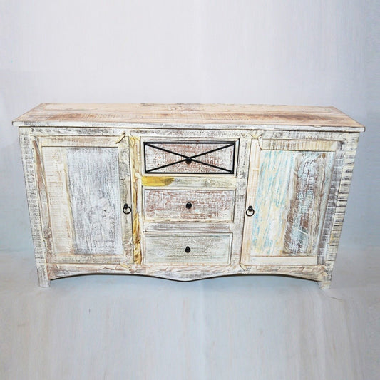 RUSTICA TIMBER SIDEBOARD - White wash - 160 - 45 - 90 – handcrafted solid wood furniture