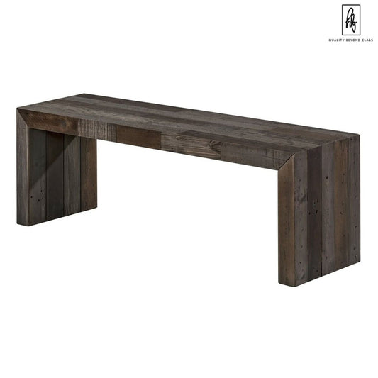 SACHI Industrial Grey Vintage Bench – handcrafted solid wood furniture
