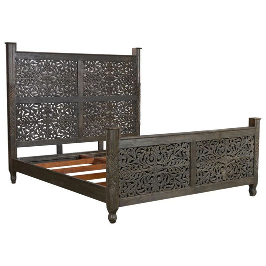 Sasha - Hand Carved Indian Solid Wooden Bed Frame – handcrafted solid wood furniture
