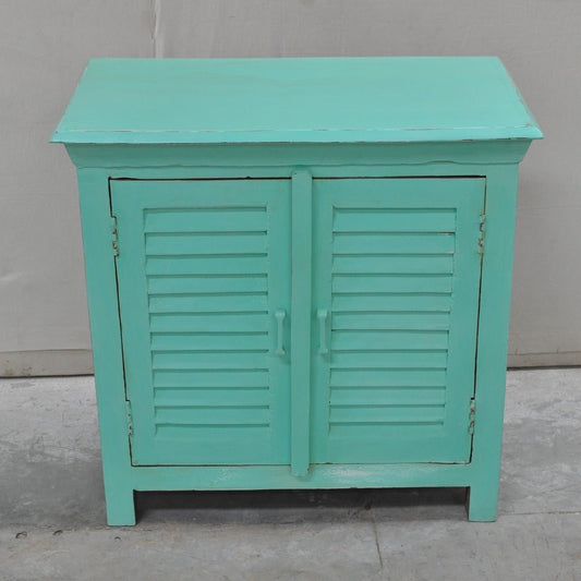 SHUTTER SIDEBOARD CABINET SMALL - Turquoise - 80 - 40 - 75 – handcrafted solid wood furniture
