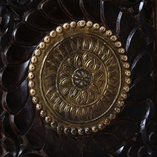 Small Antique Brass Decor Sideboard/Cabinet – handcrafted solid wood furniture