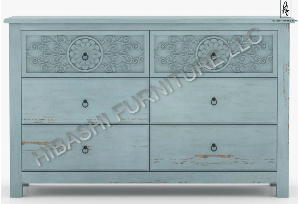 mango wood dresser Tallaq Hand Carved Solid Mango Wood Dresser