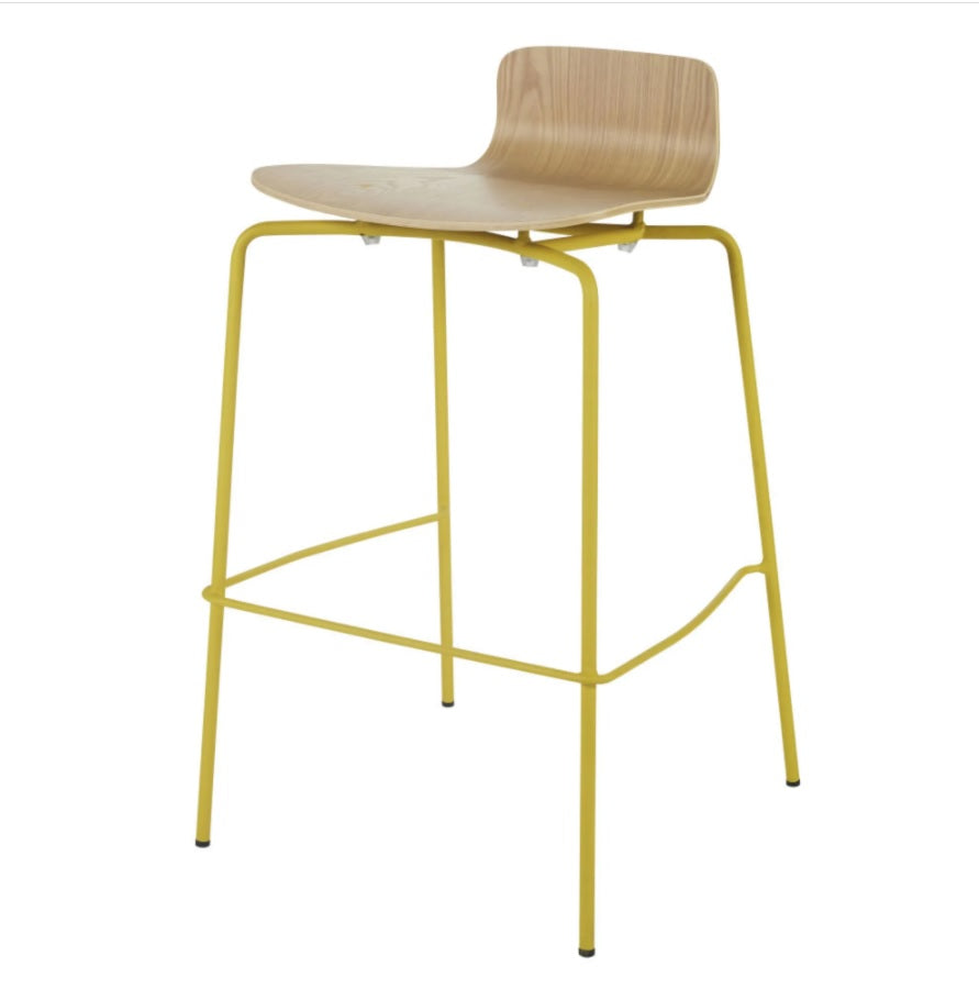 Abra Professional Yellow and Faux Ash Bar Chair sold as set of 2 Chairs
