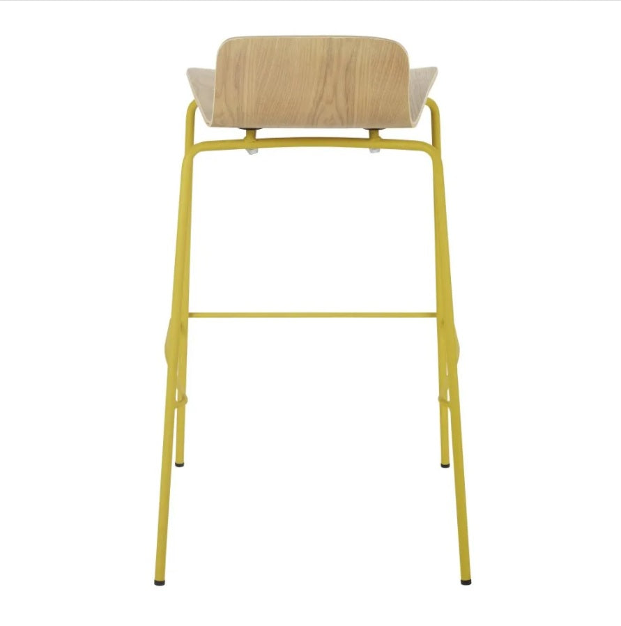 Abra Professional Yellow and Faux Ash Bar Chair sold as set of 2 Chairs