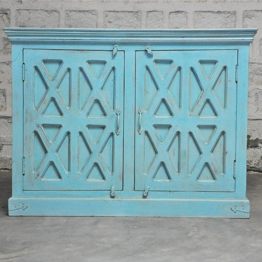 X DESIGN SOLID WOOD DOOR SIDEBOARD - Turquoise - 110 - 40 - 90 – handcrafted solid wood furniture