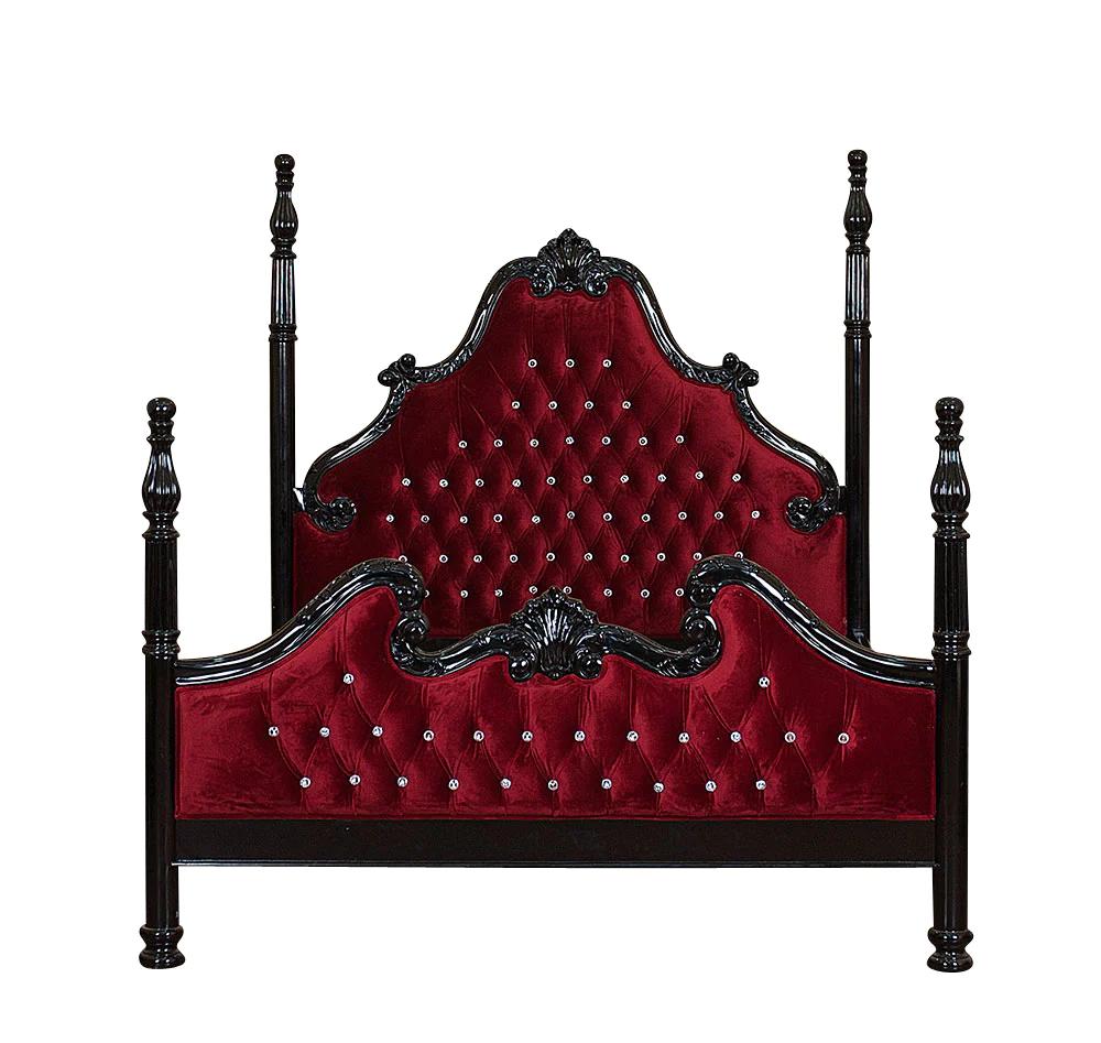 Zaraa Hand Carved Solid Wooden Tufted Bed by Hibashi Furniture – handcrafted solid wood furniture made in India