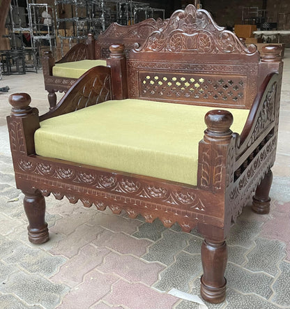 Hand Carved Indian Mughal Elephant Design swing