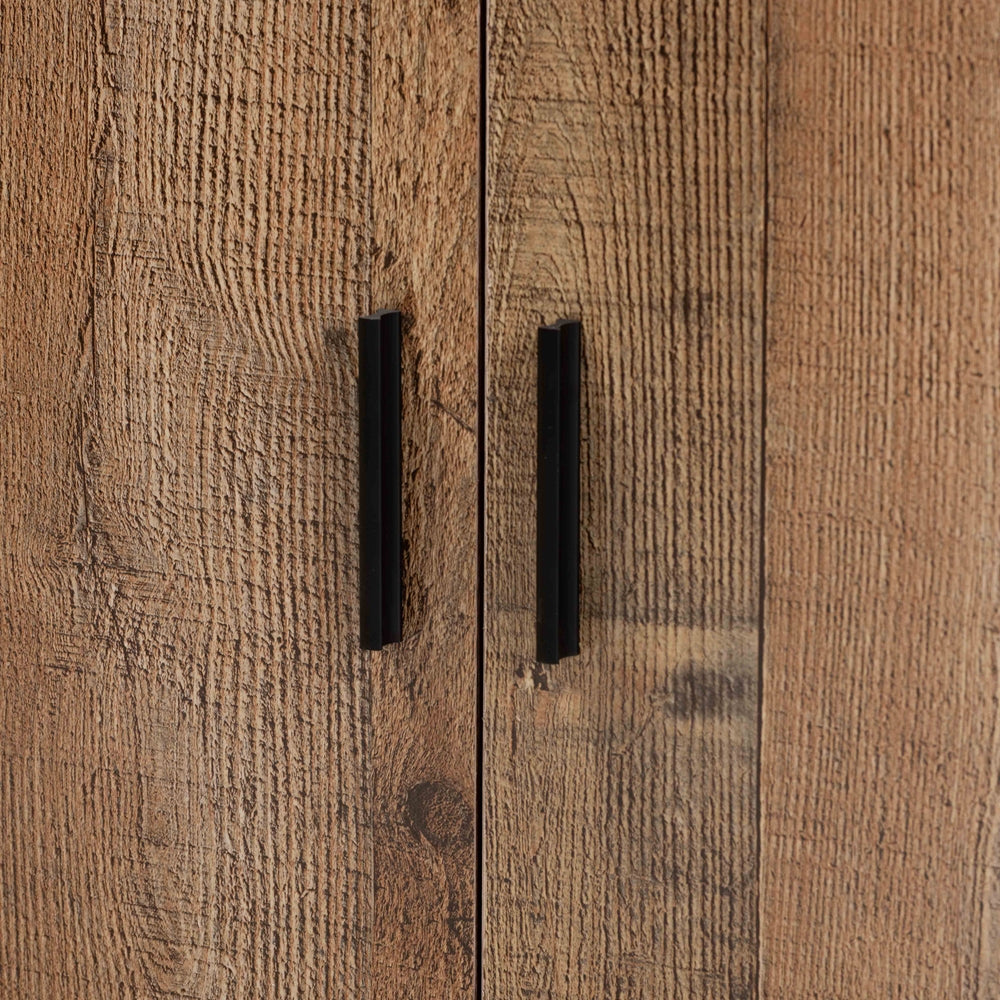 Zapatero moderno y contemporáneo de madera rústica de dos puertas de Wayne