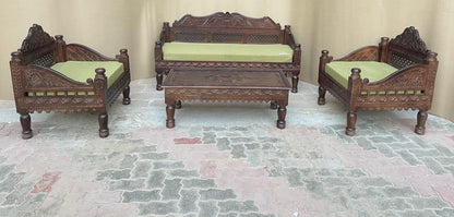 Hand Carved Indian Mughal Elephant Design swing