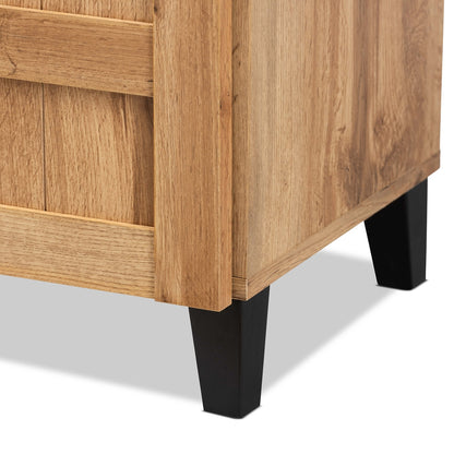 Gabinete zapatero Glenda moderno y contemporáneo de madera de roble marrón con un cajón