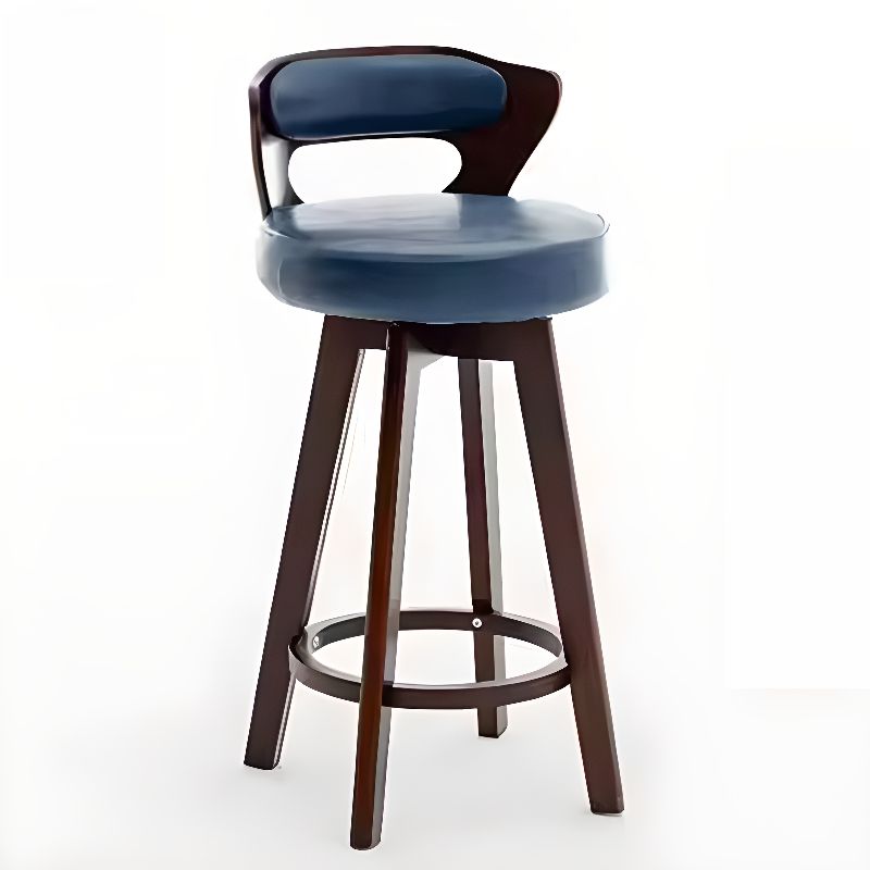 Relaxed Crimson Leather Round Bistro Stool