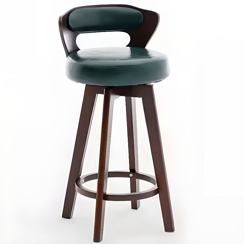 Relaxed Crimson Leather Round Bistro Stool