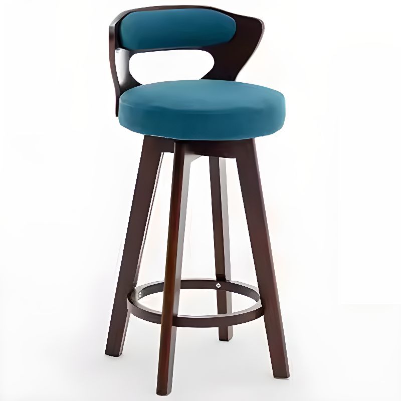 Relaxed Crimson Leather Round Bistro Stool