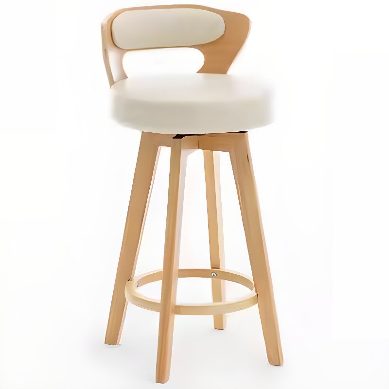 Relaxed Crimson Leather Round Bistro Stool