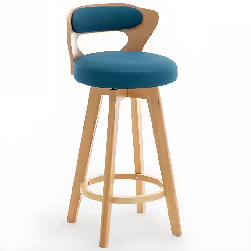 Relaxed Crimson Leather Round Bistro Stool