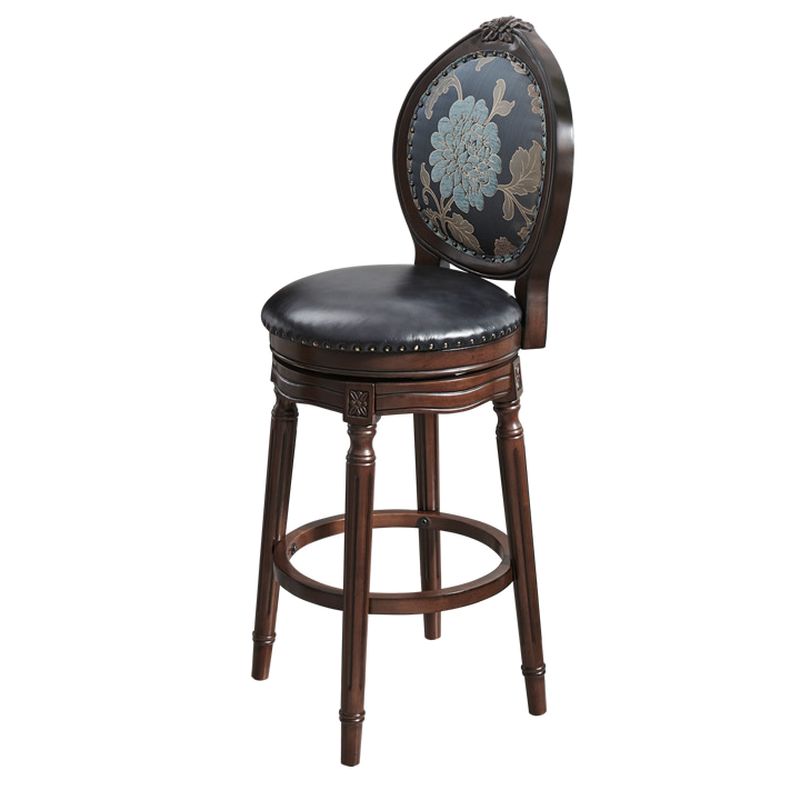 Reddish Brown Solid  Wood Bar Stools with Armrest/Armless