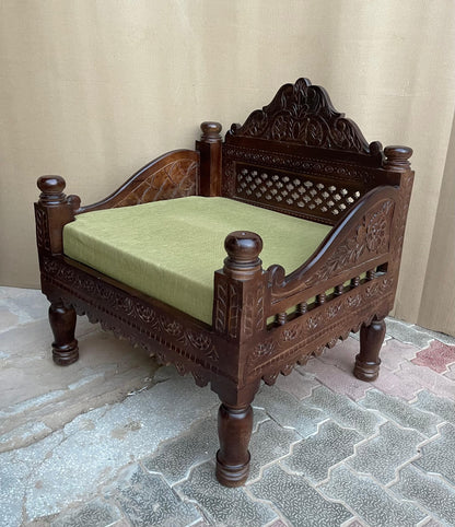 Hand Carved Indian Mughal Elephant Design swing