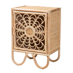 Calvin & Bay Modern Gipsy Natural Brown Rattan Nightstand/Bedside Table