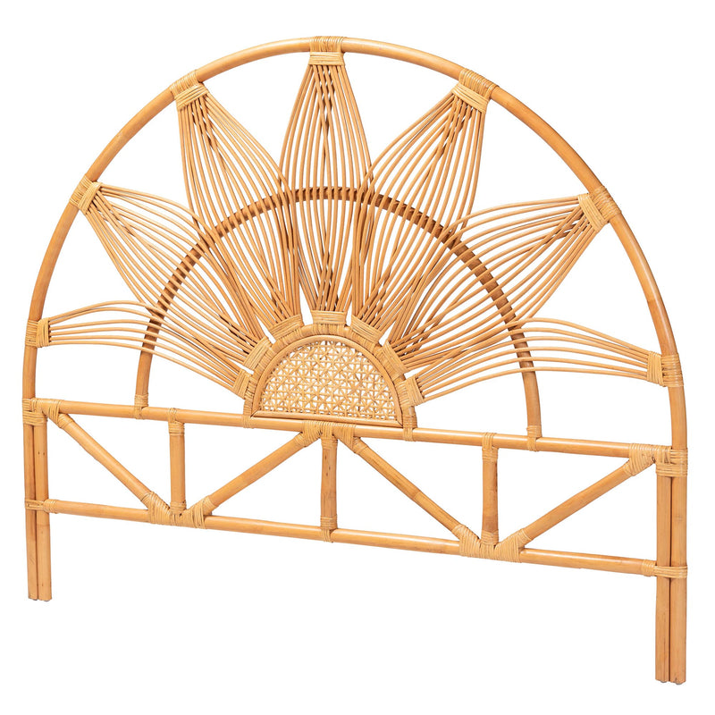 CALVIN & BAY  MODERN BOHEMIAN NATURAL RATTAN STANDALONE HEADBOARD