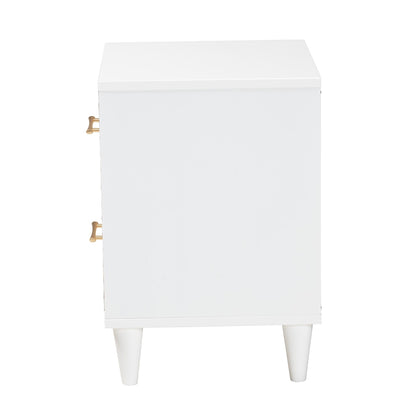 BRYER STUDIO VALENTINA CARVED CONTRASTING NIGHTSTAND/BEDSIDE TABLE