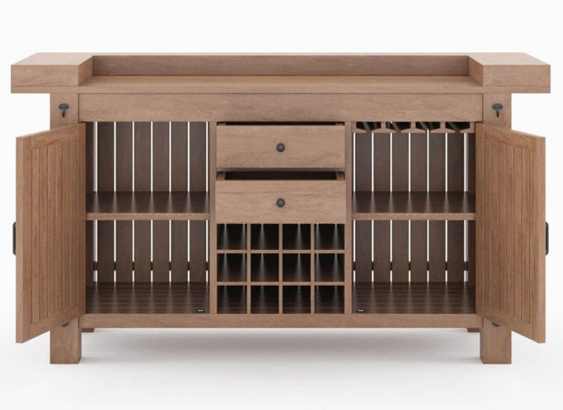 Miller Solid Wooden Bar Cabinet - Indoor / Outdoor