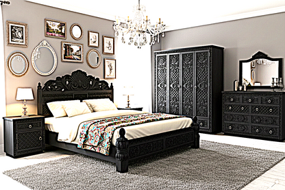 Juffair Hand Carved Solid Wood Bed