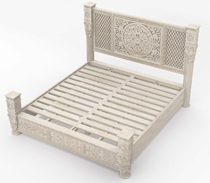 Kasbah Hand carved Solid Wooden Bed / Bedroom Set